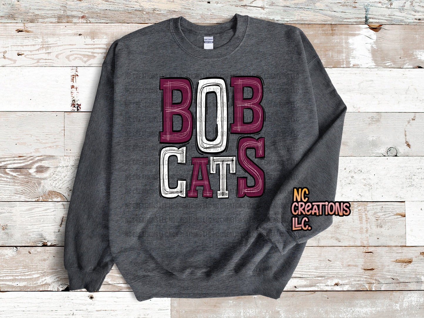 Bobcats - Purple & White Sweatshirt