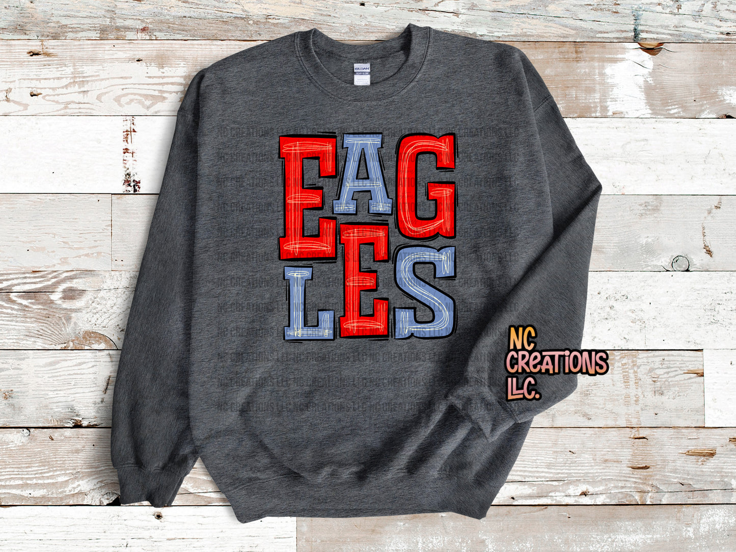 Eagles - Light Blue & Red Sweatshirt