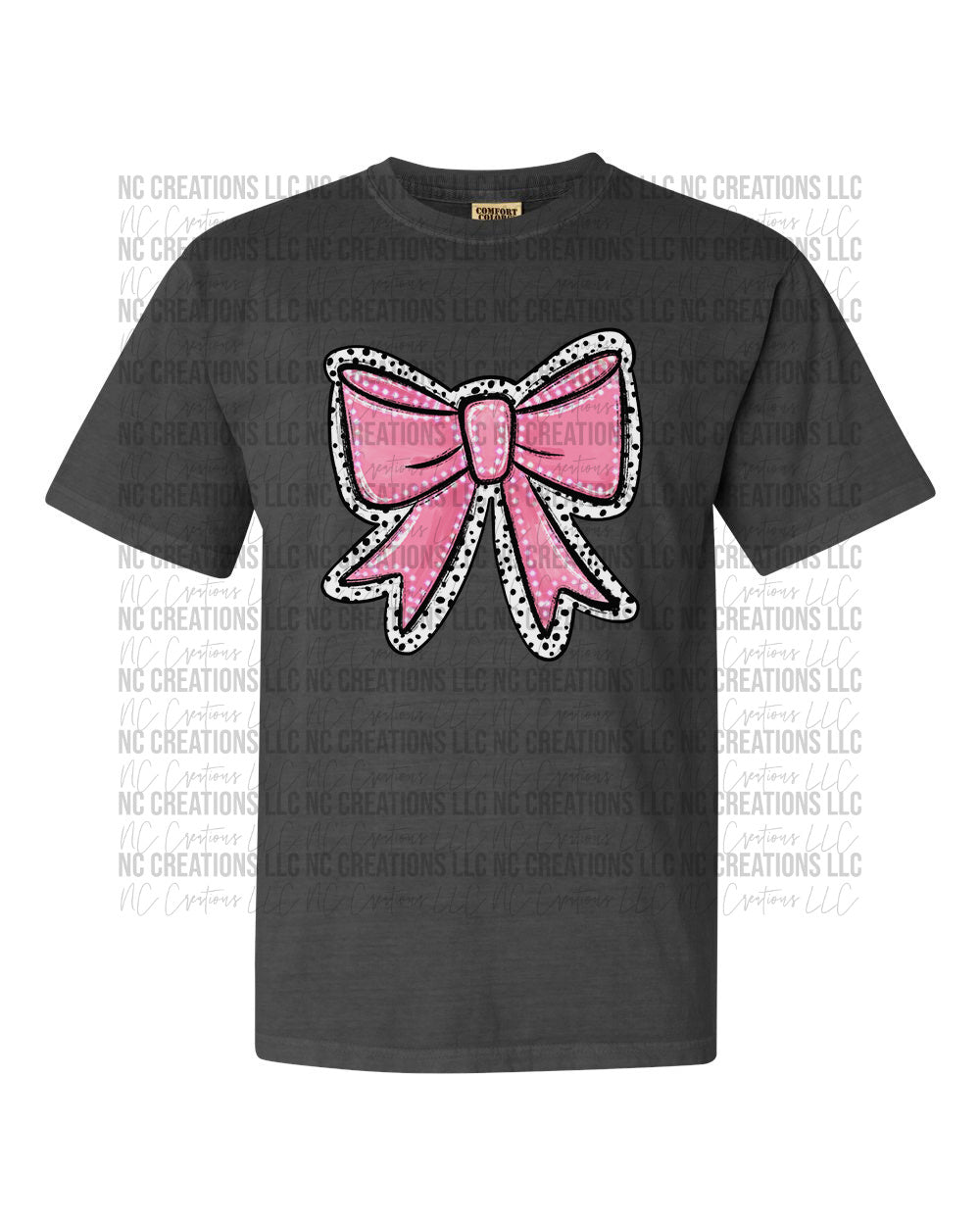 Pink Bow Bright Dalmatian Dots