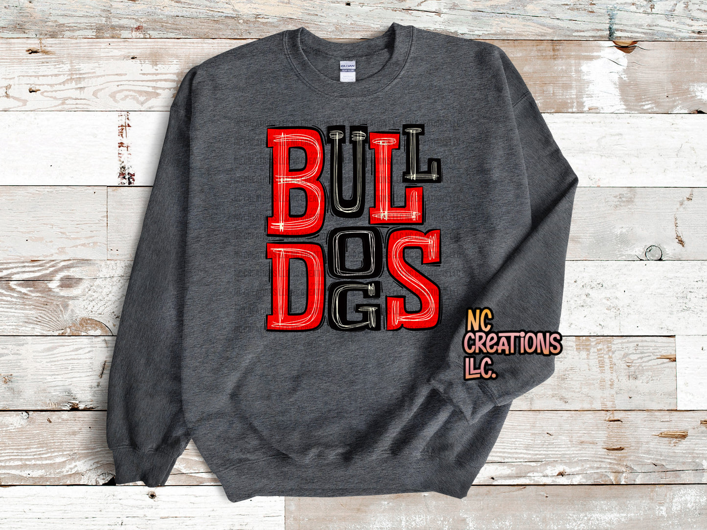 Bulldogs - Red & Black Sweatshirt