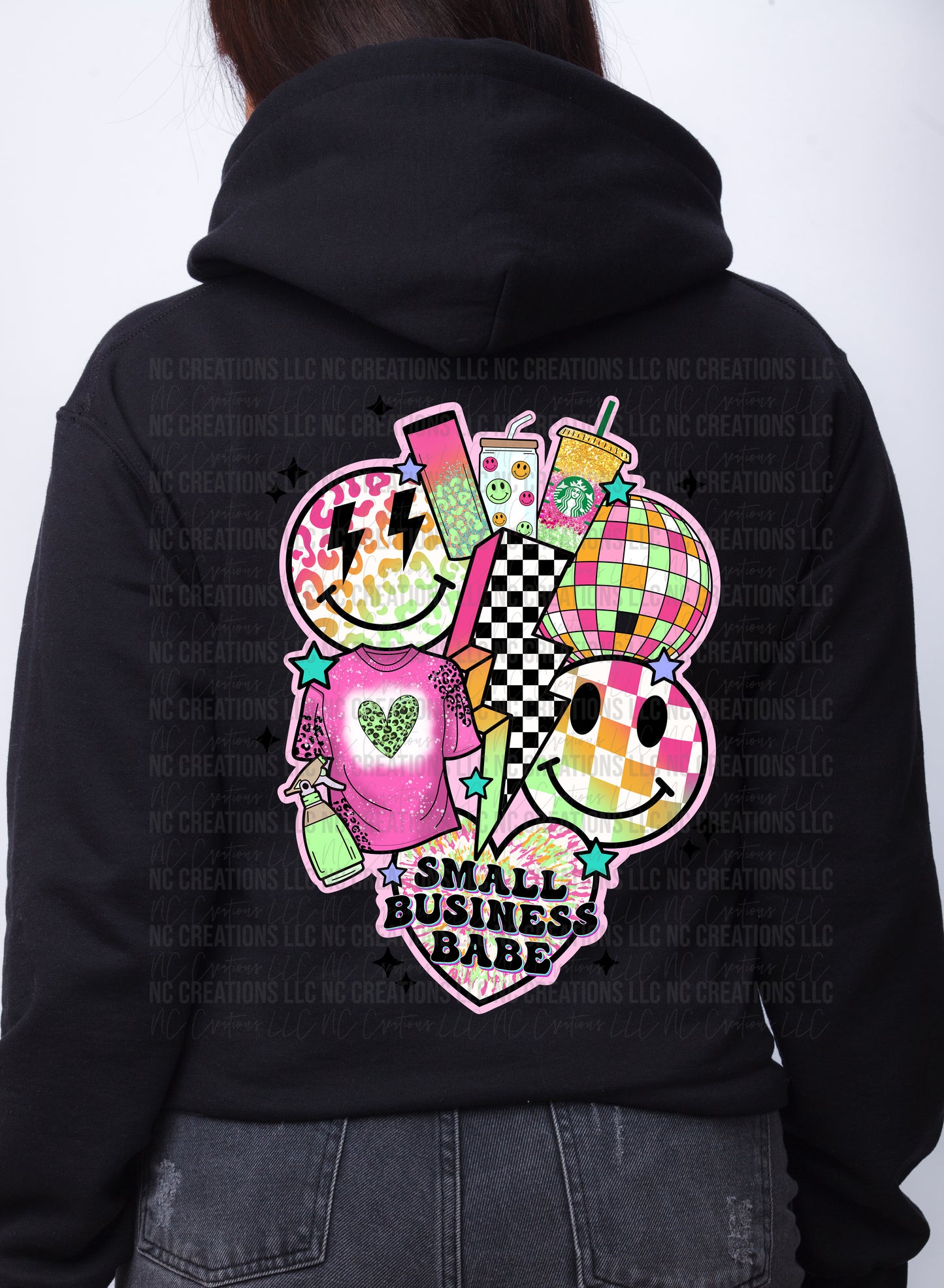 Camiseta con gráfico de collage de chicas para pequeñas empresas