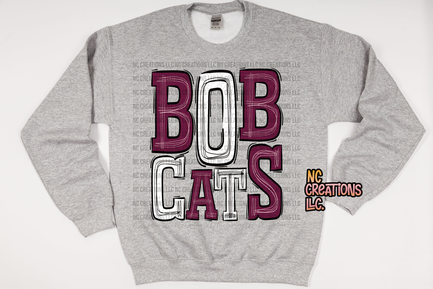 Bobcats - Purple & White Sweatshirt