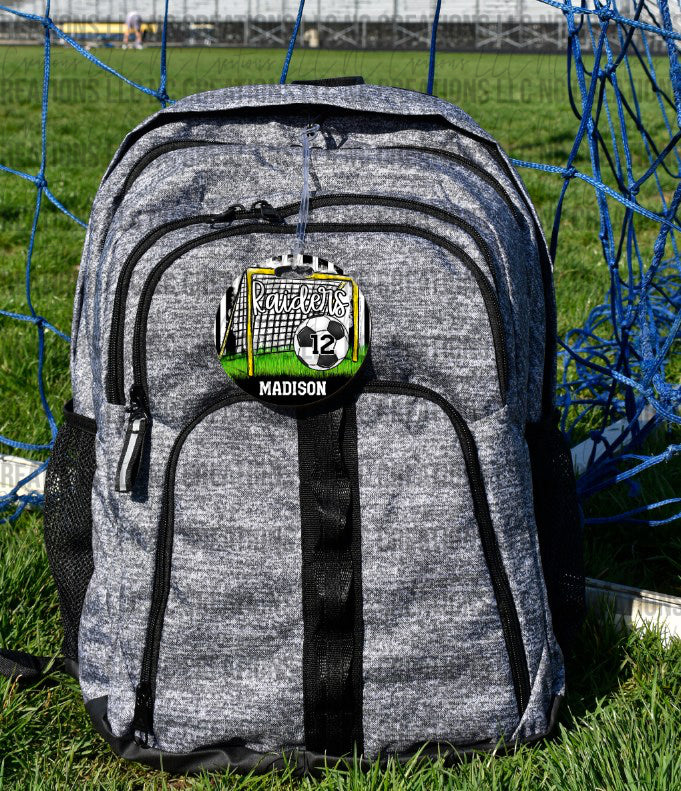 Etiqueta de bolsa de fútbol