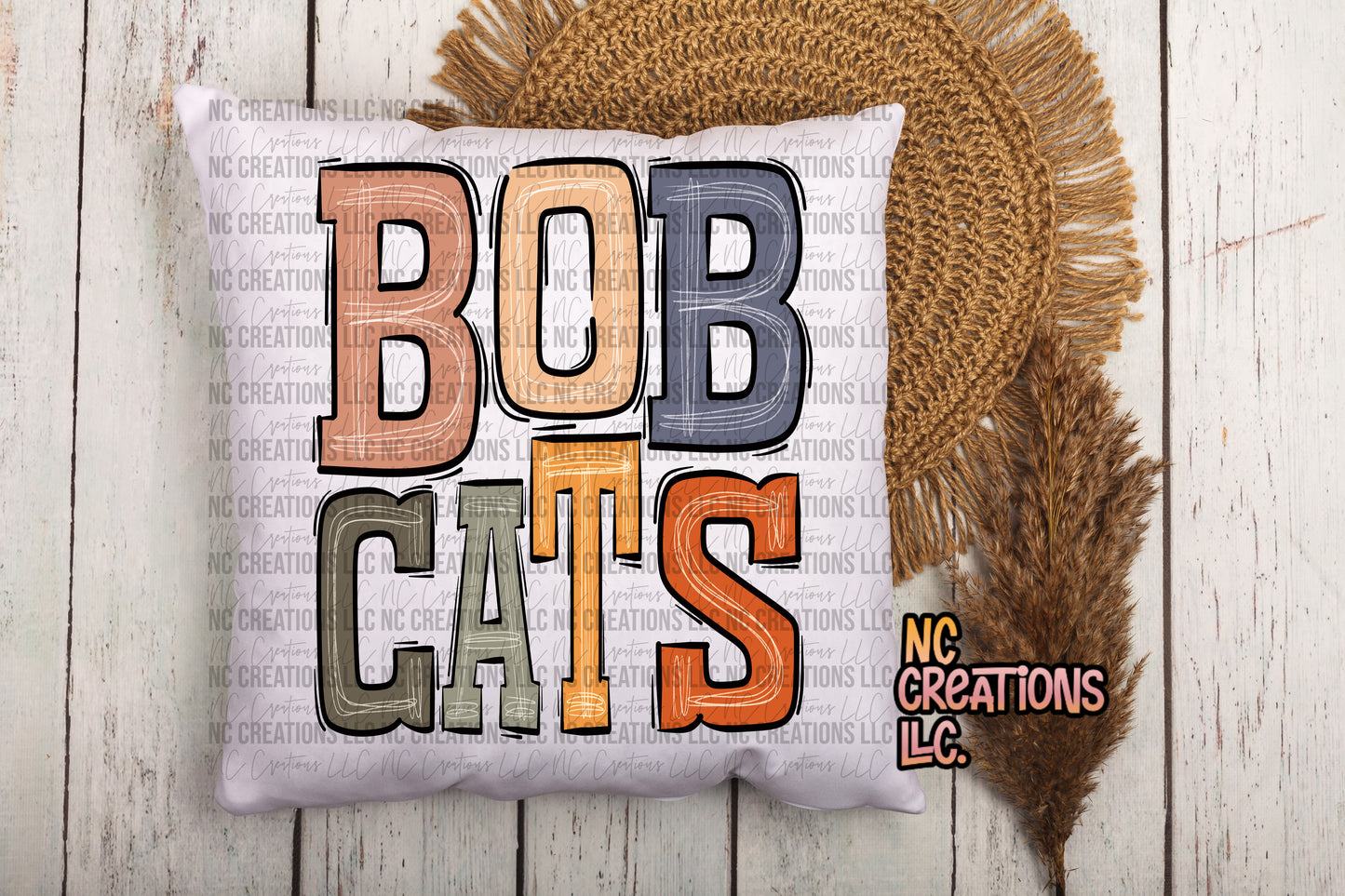 Bobcats Boho Pillow