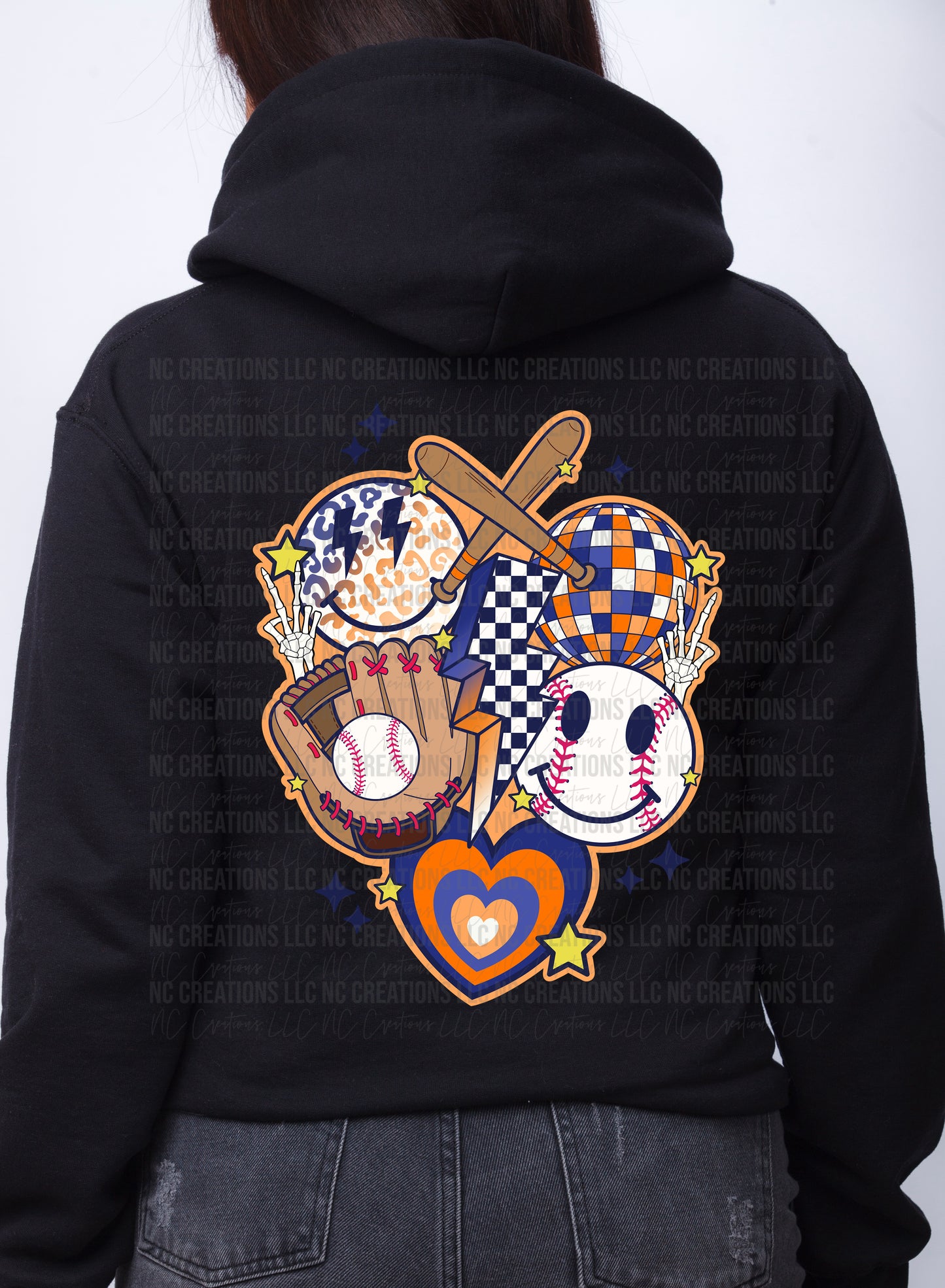 Camiseta con gráfico de collage de béisbol