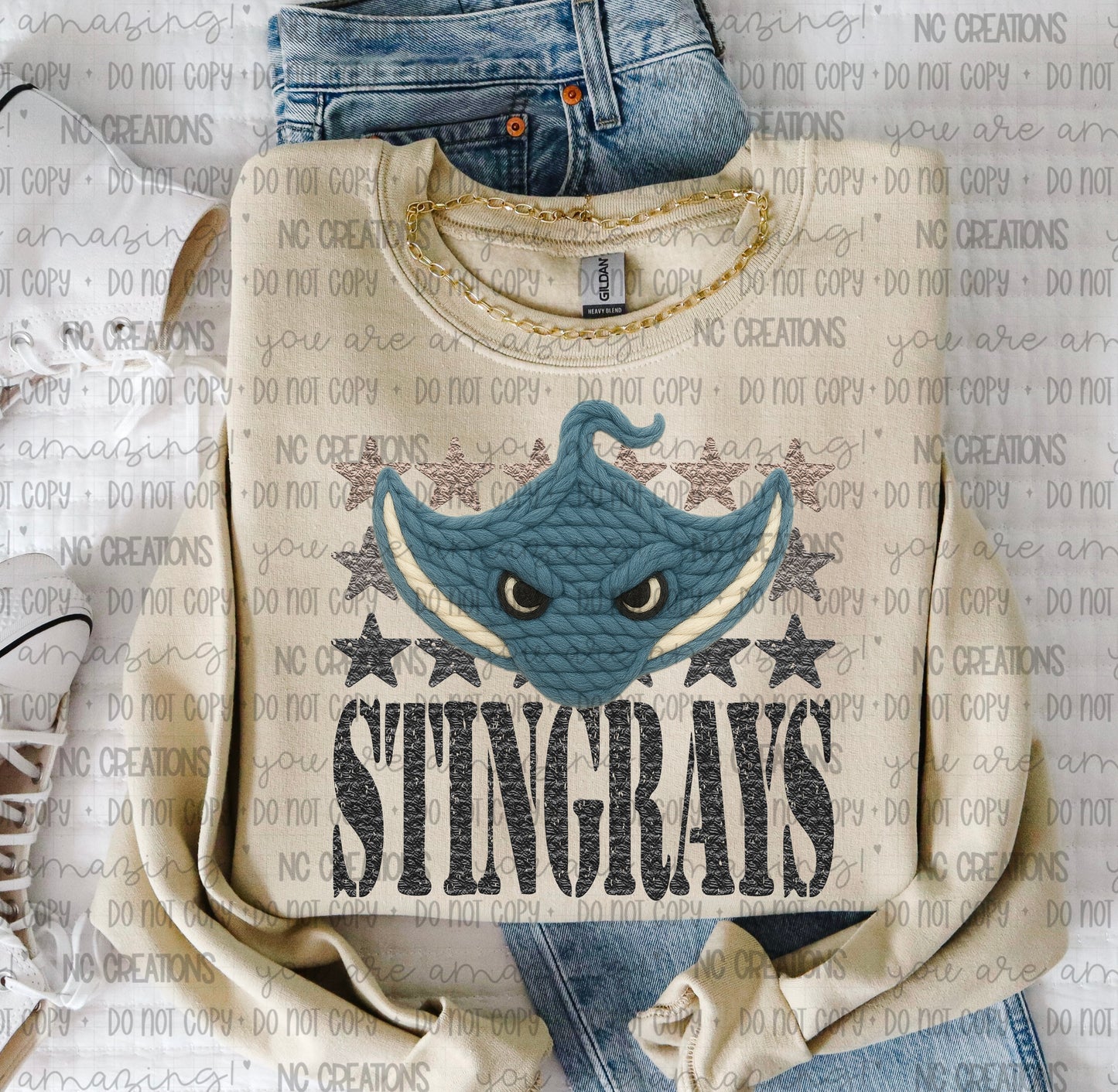 Stingrays Yarn Mascot