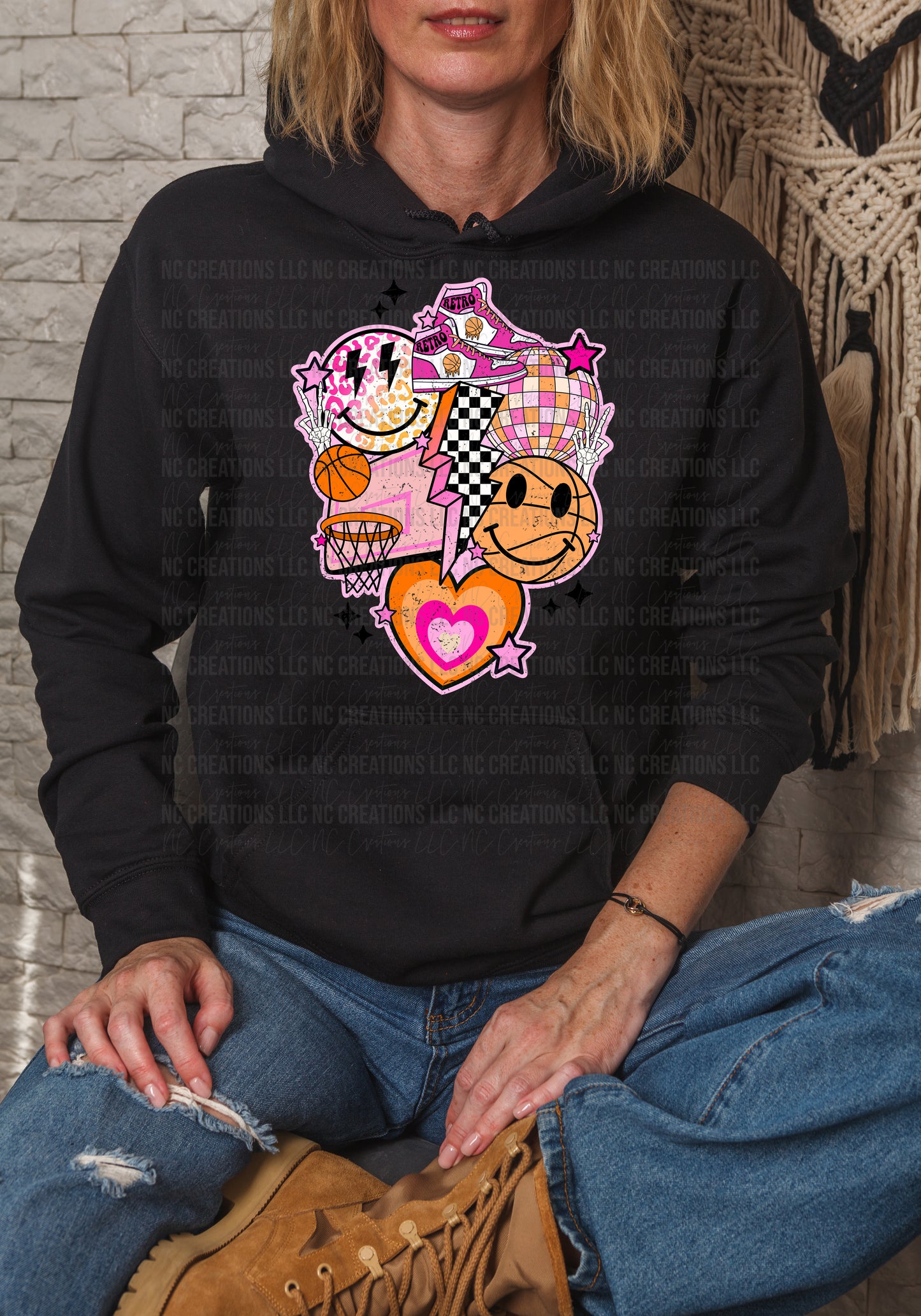Basketball Collage Graphic Tee