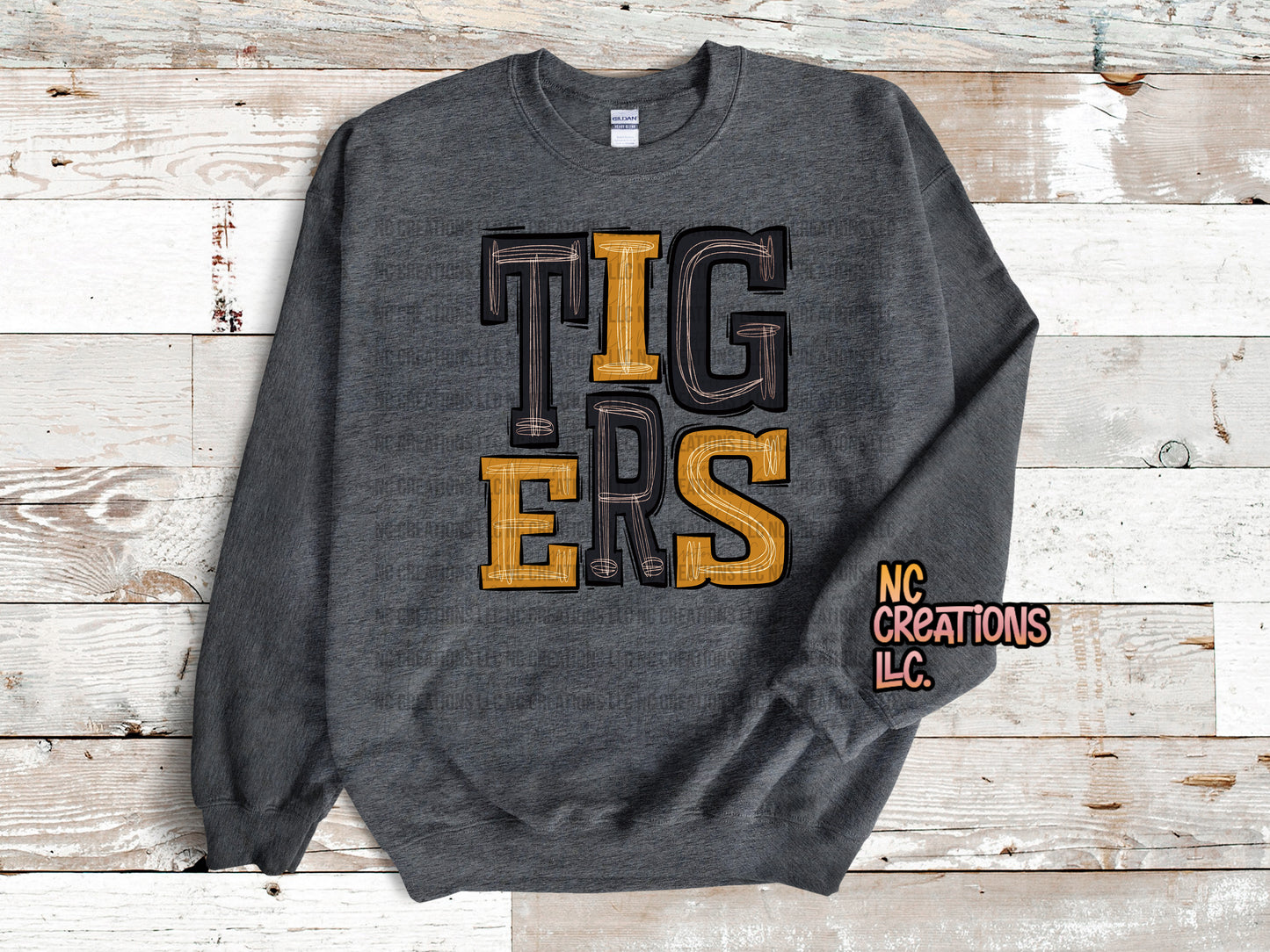 Tigers - Black & Vegas Gold Sweatshirt