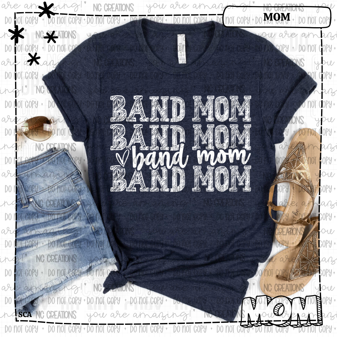 Band Mom Stacked Words