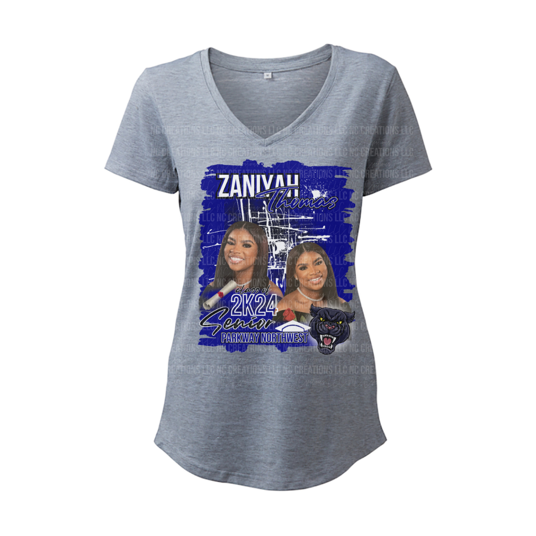 Blue Senior Class of 2025 with Logo Grad Shirt