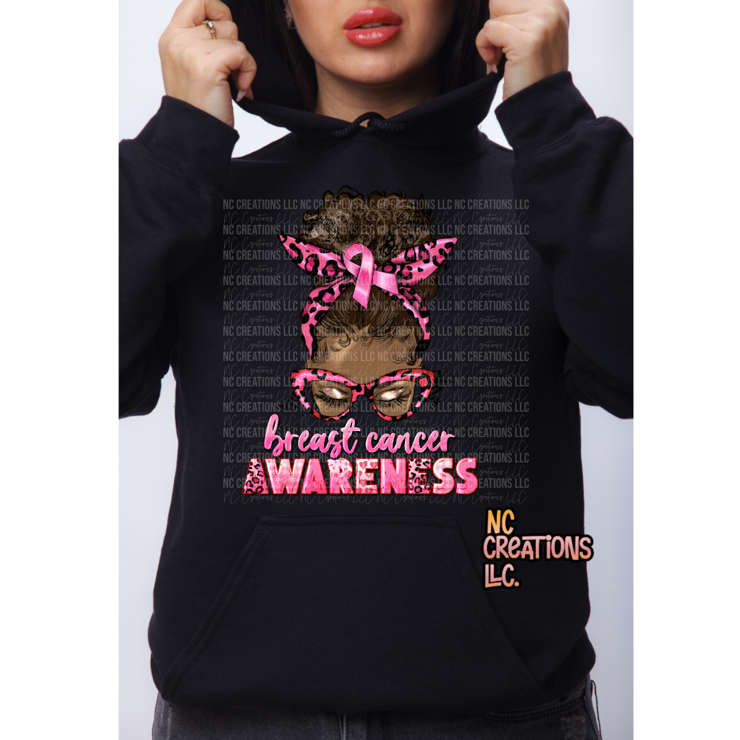 Concientización sobre el cáncer de mama con sudadera con capucha Afro Girl