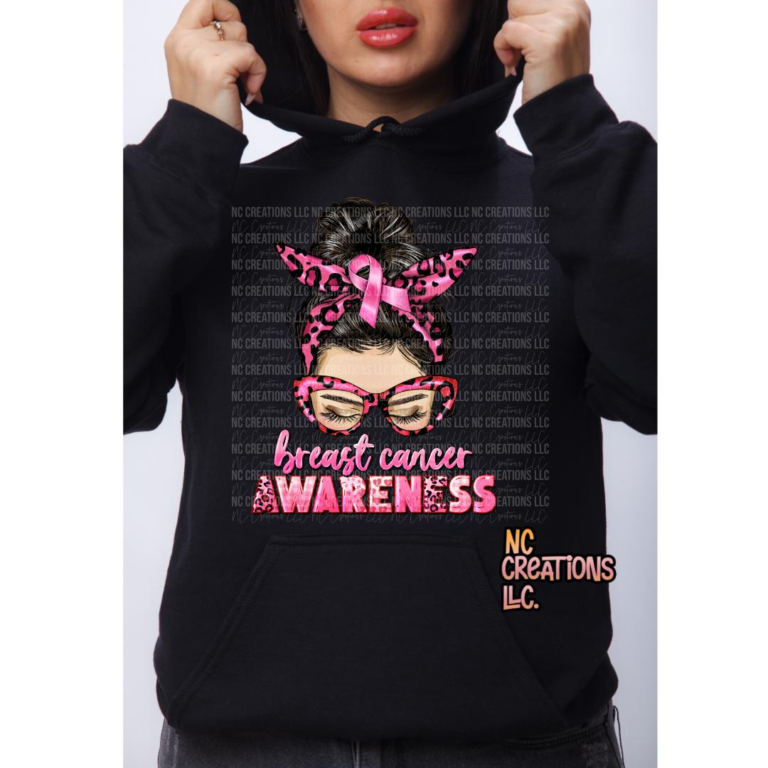 Concientización sobre el cáncer de mama con sudadera con capucha para niña