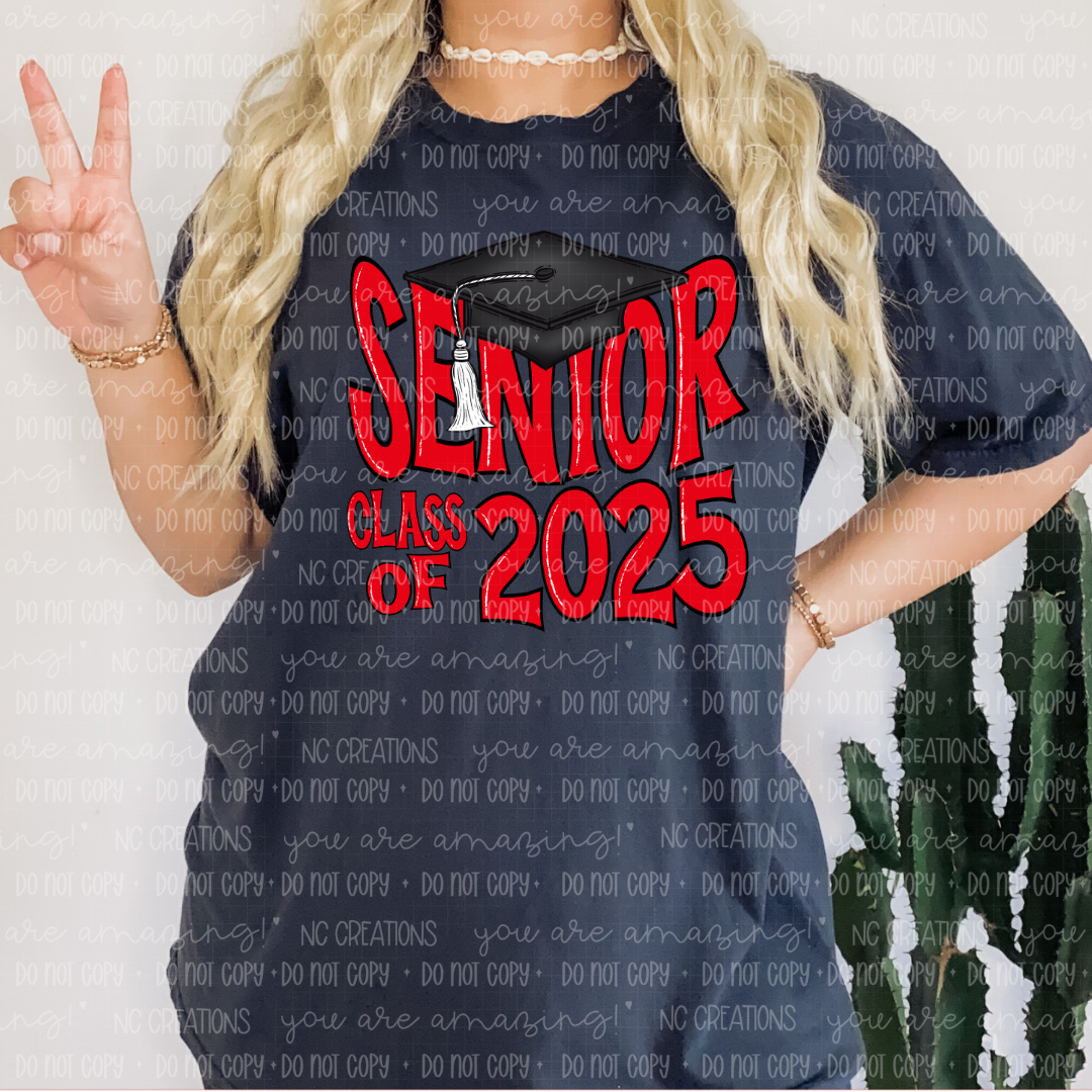 Senior 2025 Cap Bright Red