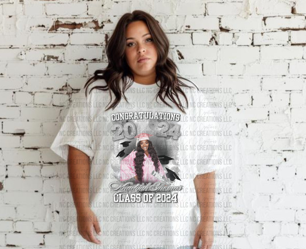 Gray Faux Glitter Class of 2025 Grad Shirt