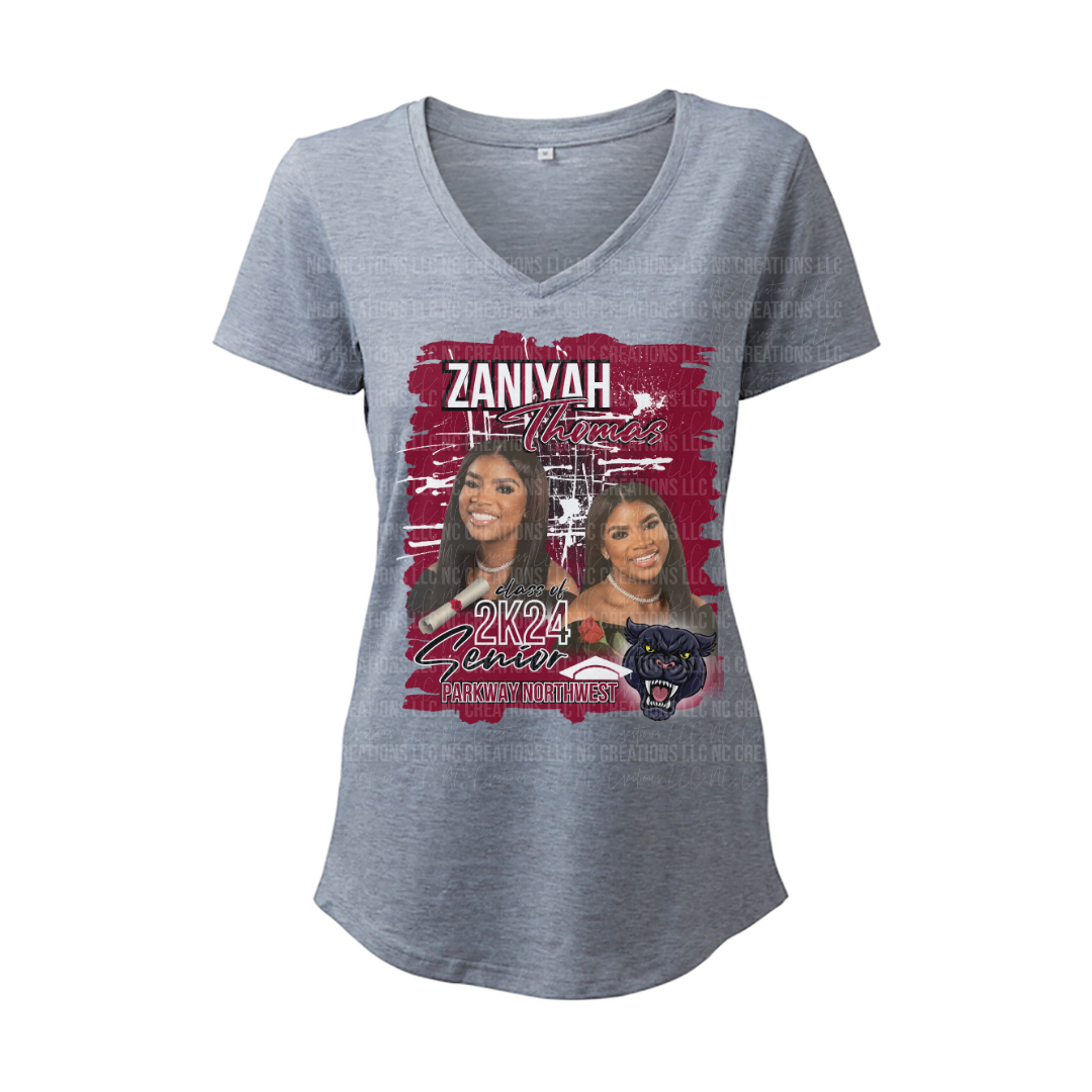 Maroon Senior Class of 2025 with Logo Grad Shirt