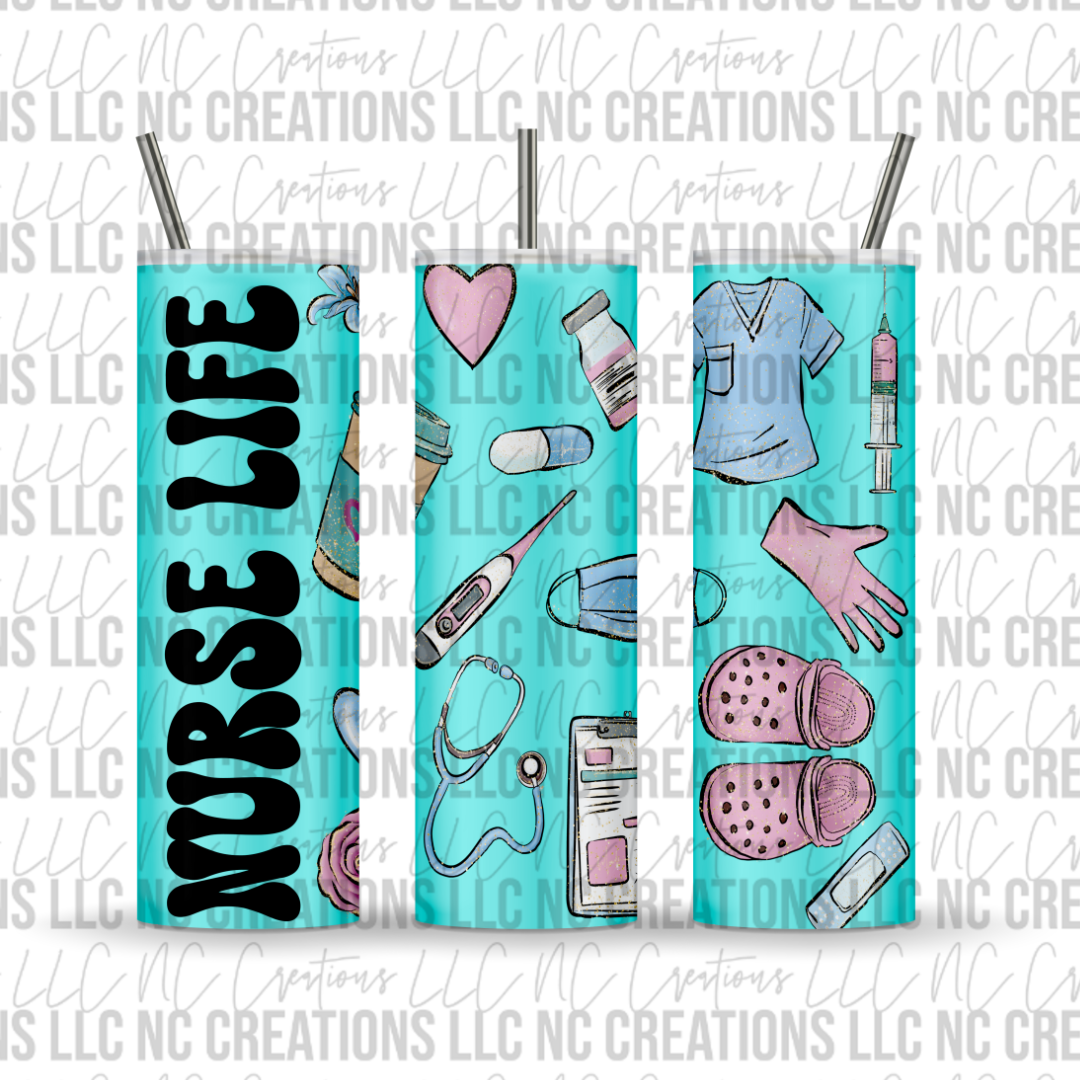 Nurse Life Aqua 20 oz Tumbler
