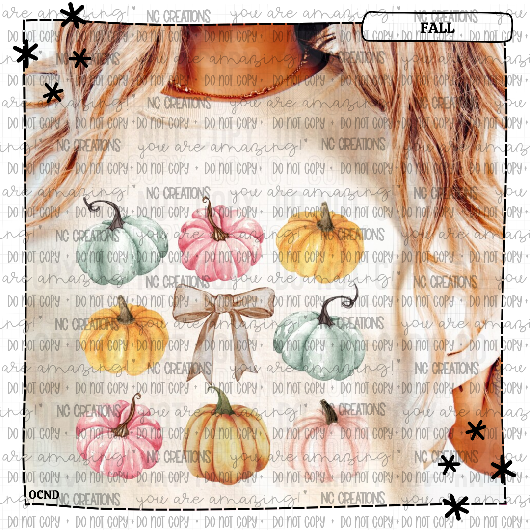 Pastel Pumpkin Collage with Bow