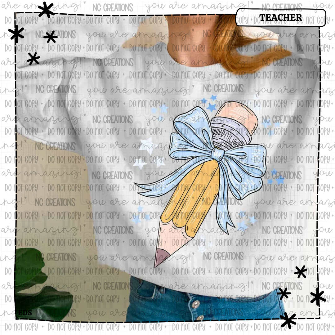 Pencil Baby Blue Bow