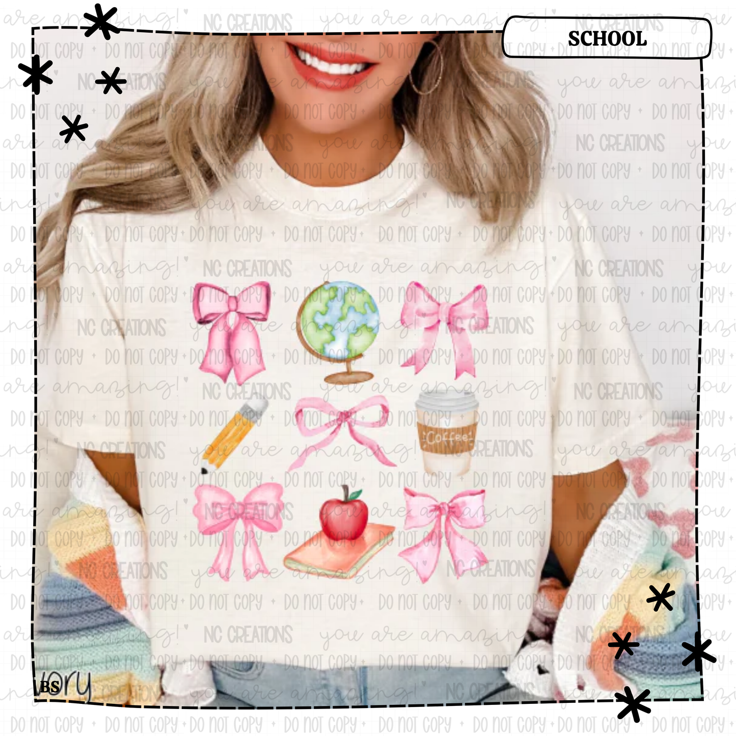 Pink Bows Teacher Coquette