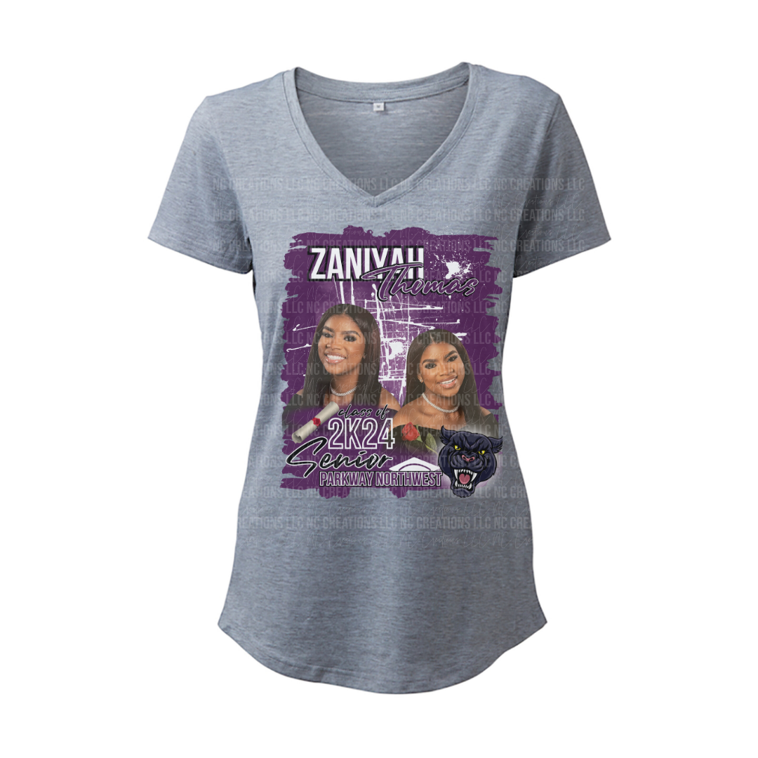 Purple Senior Class of 2025 with Logo Grad Shirt