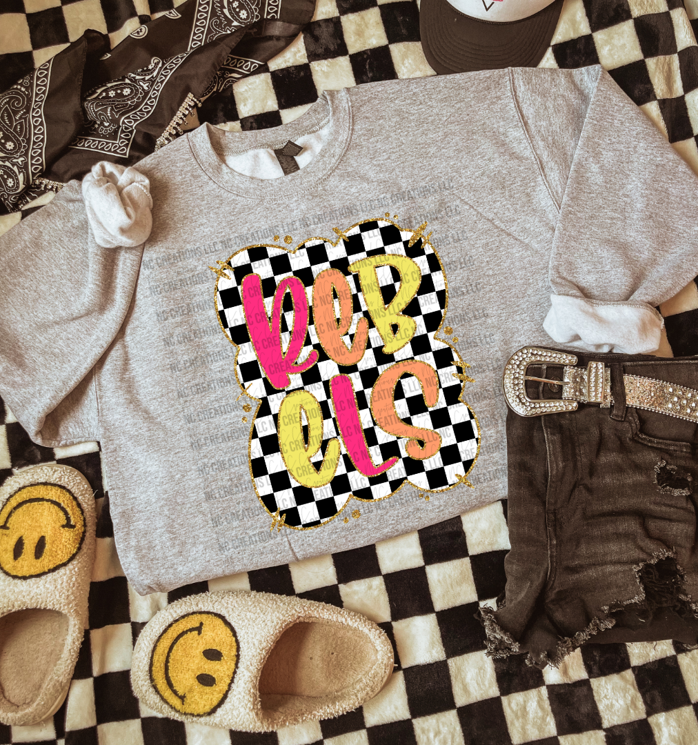 Rebels Checkered Mascot