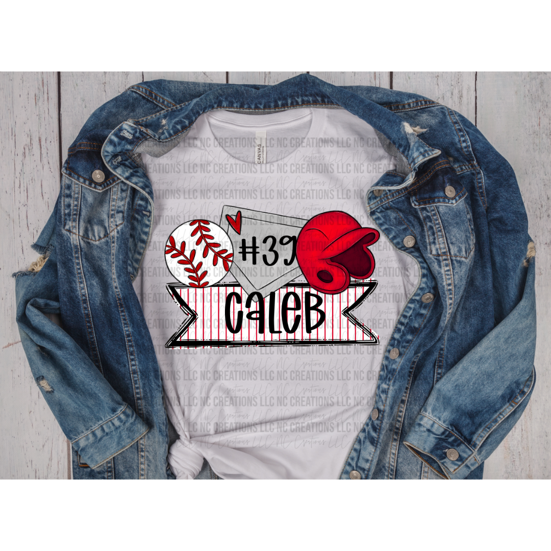 Camiseta con gráfico de tríos de béisbol