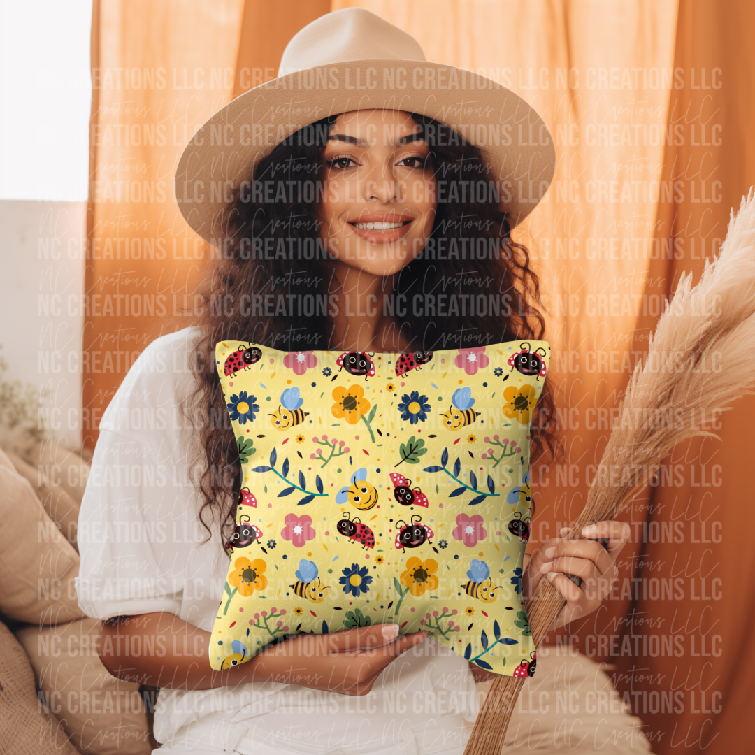 Yellow Spring Throw Pillow