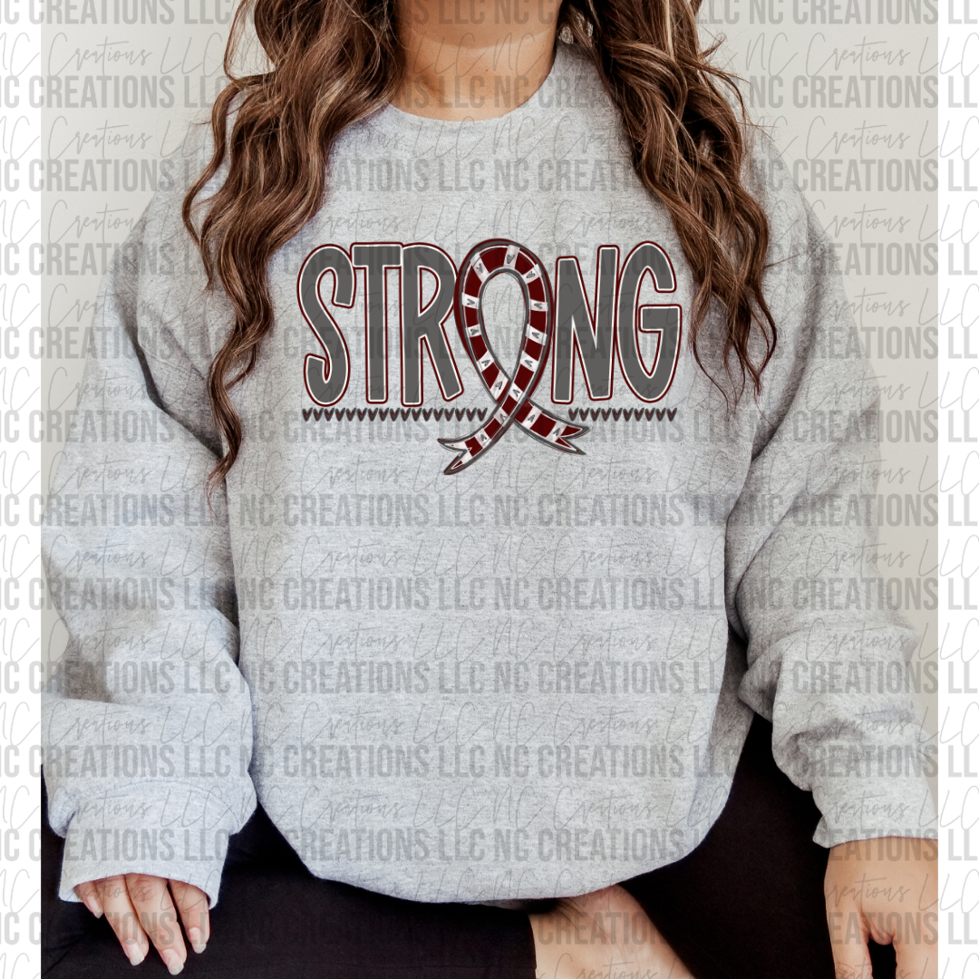 Strong Awareness Ribbon Burgundy