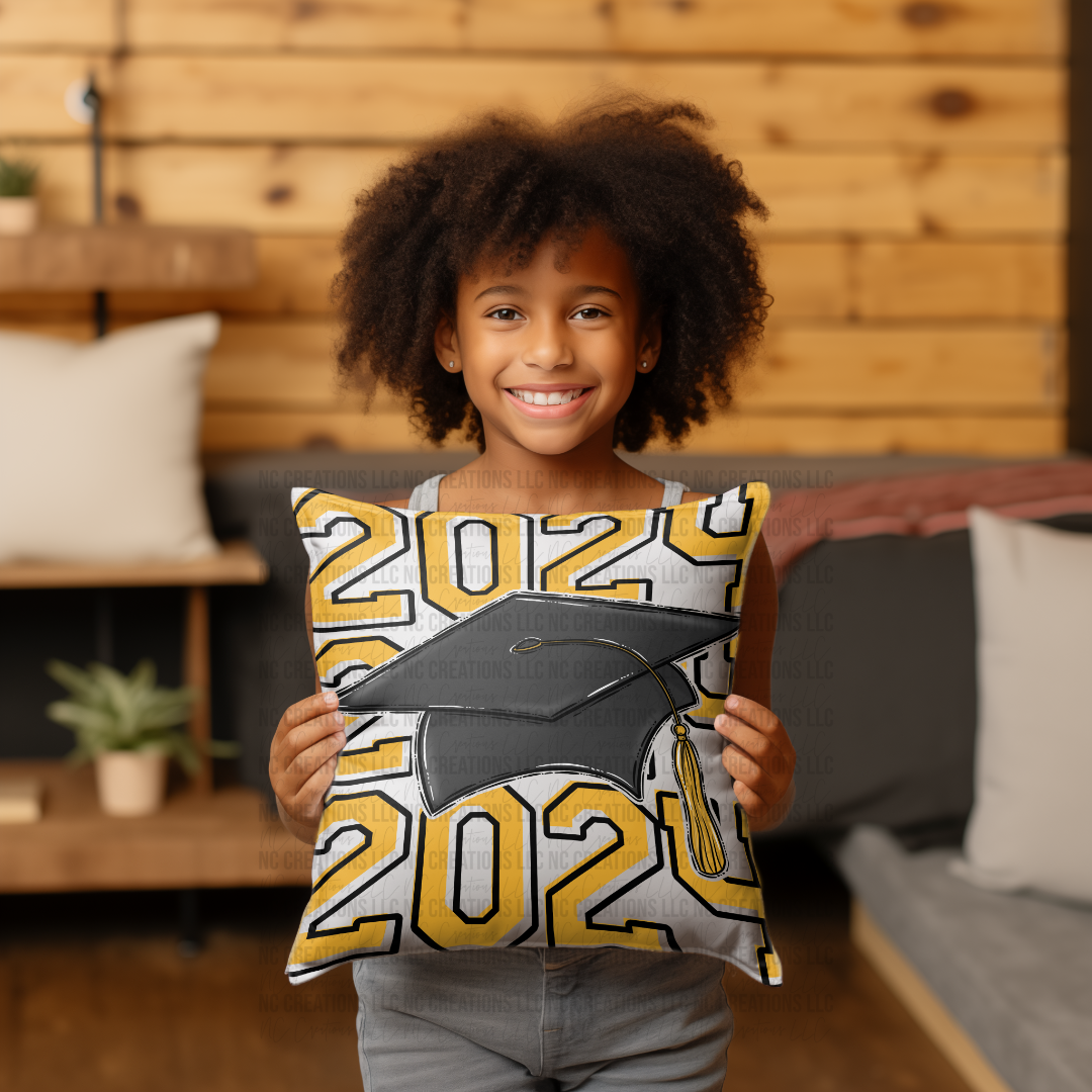 Class of 2024 Yellow Gold Custom Pillow