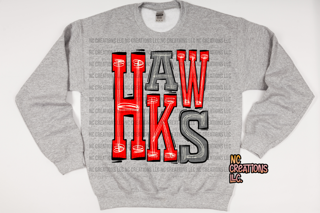 Hawks - Red & Gray Sweatshirt