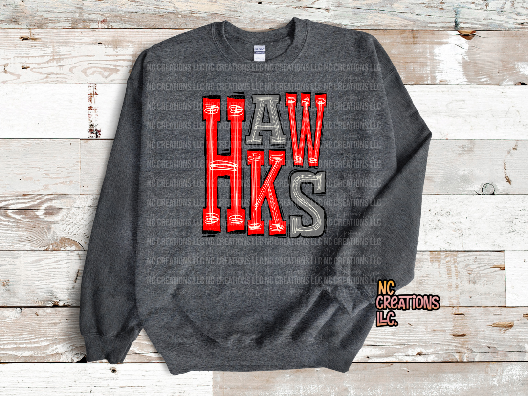 Hawks - Red & Gray Sweatshirt