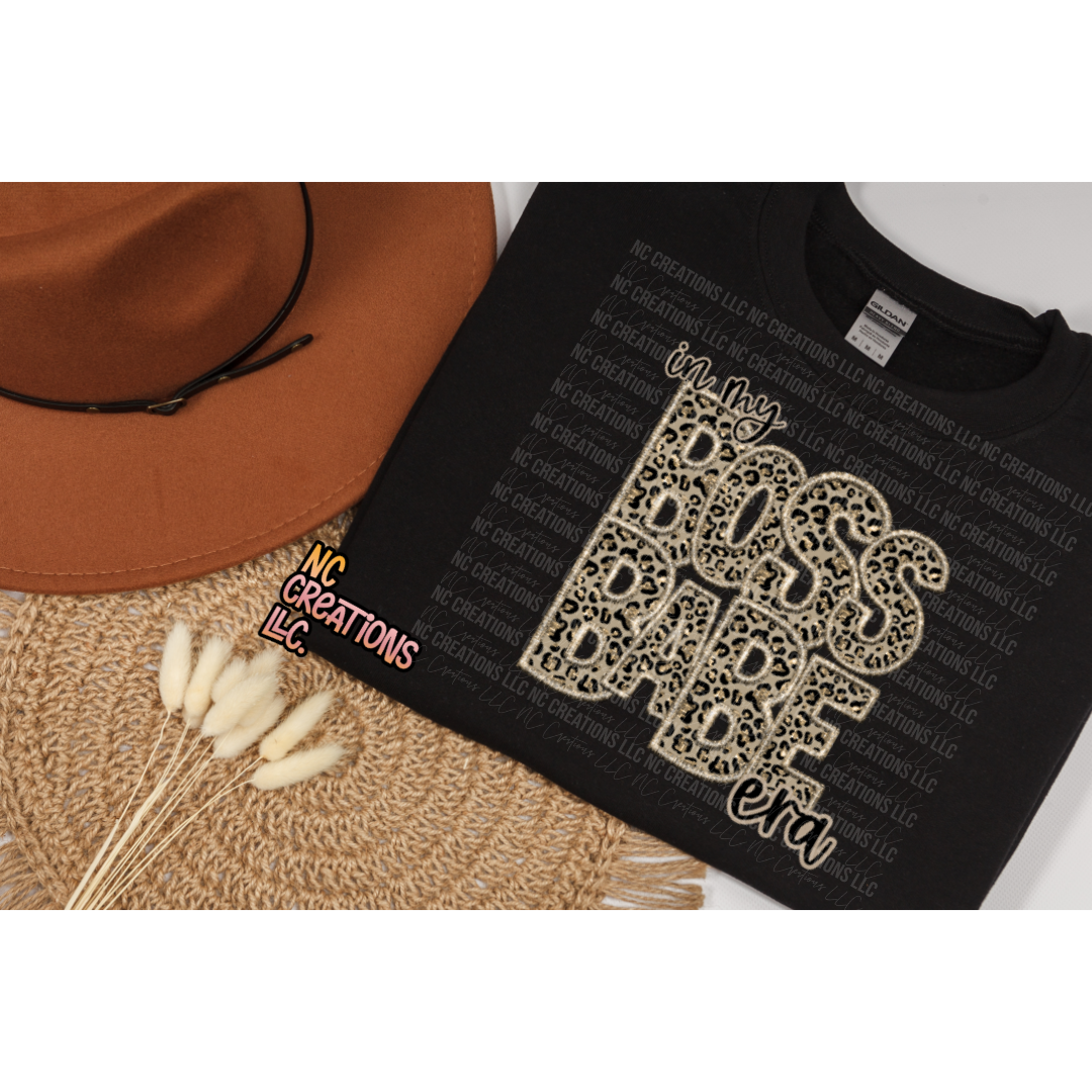 En My Boss Babe Era Leopardo FAUX bordado