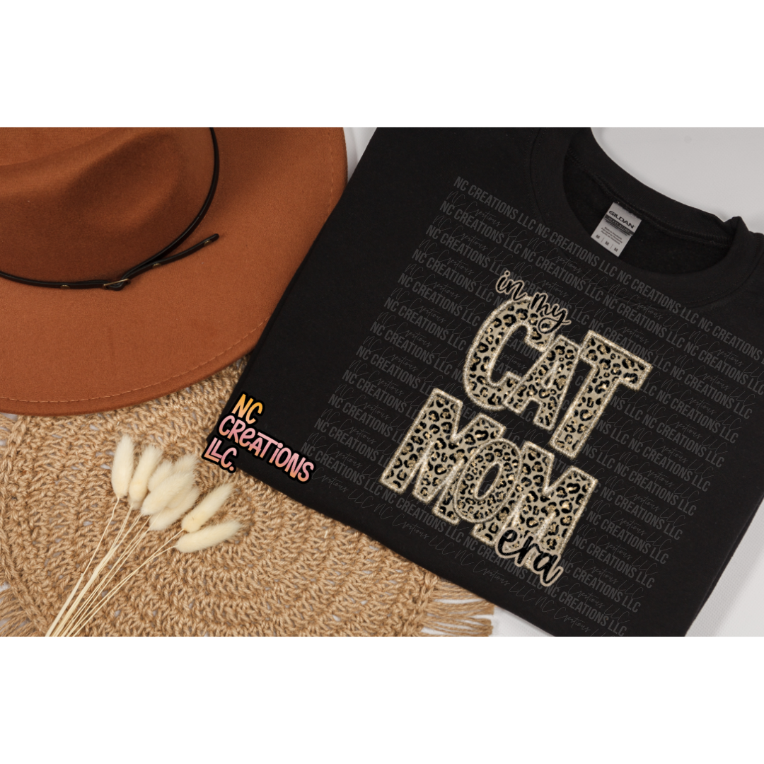 In My Cat Mom Era Leopard FAUX Embroidery