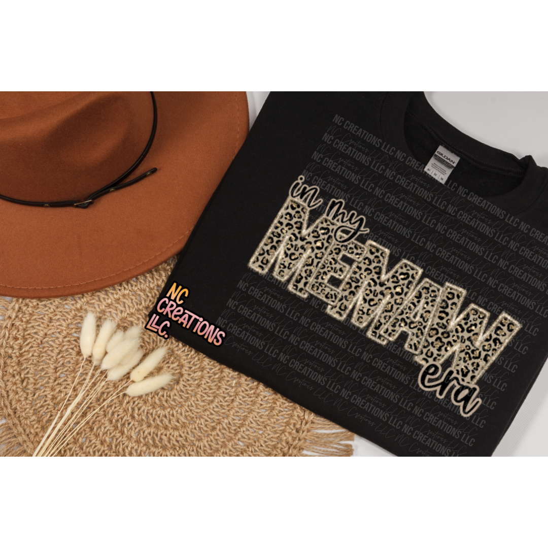 En My Memaw Era Leopardo FAUX bordado