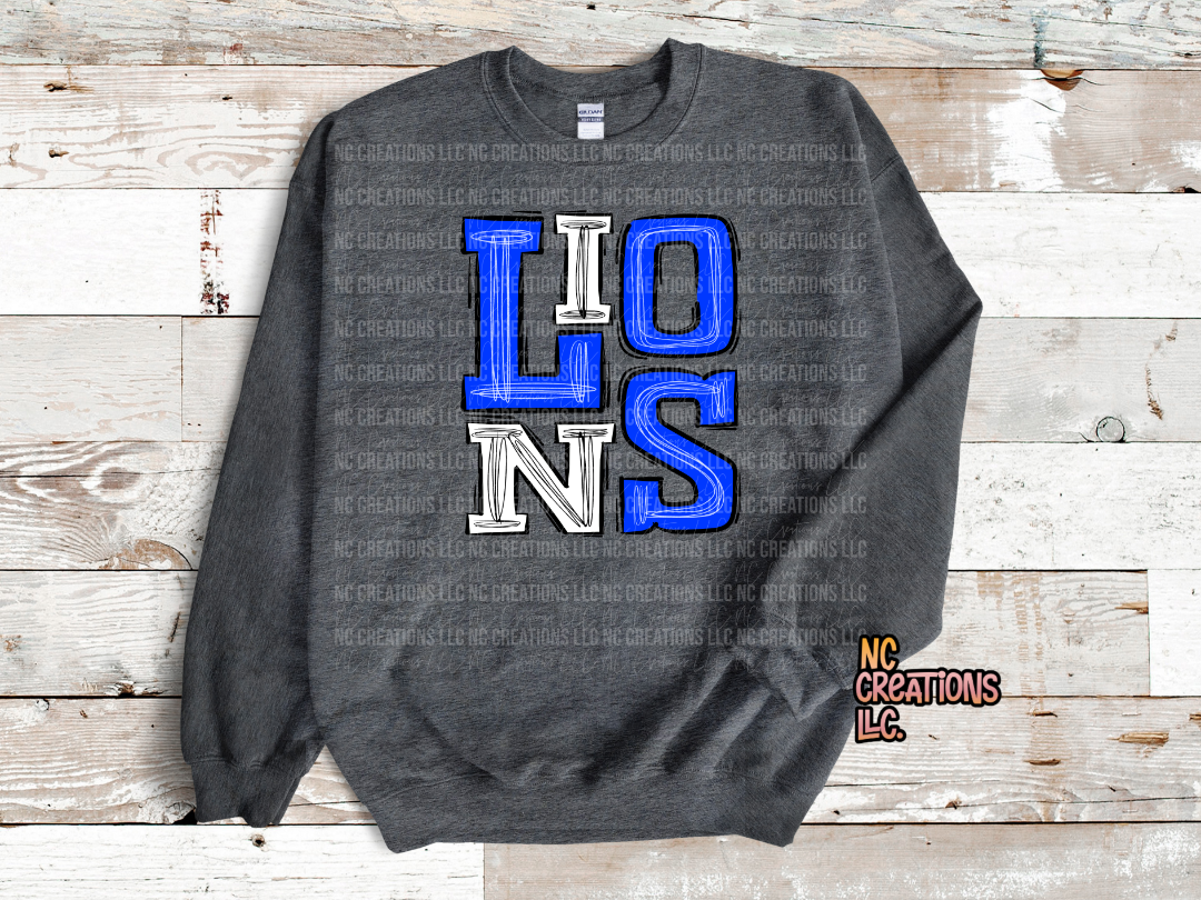 Lions - Royal Blue & White Sweatshirt