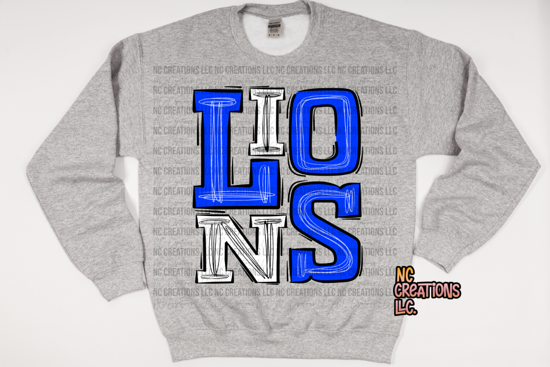 Lions - Royal Blue & White Sweatshirt