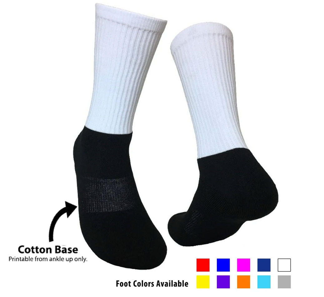 Chaussettes de style athlétique personnalisées (fond en coton)