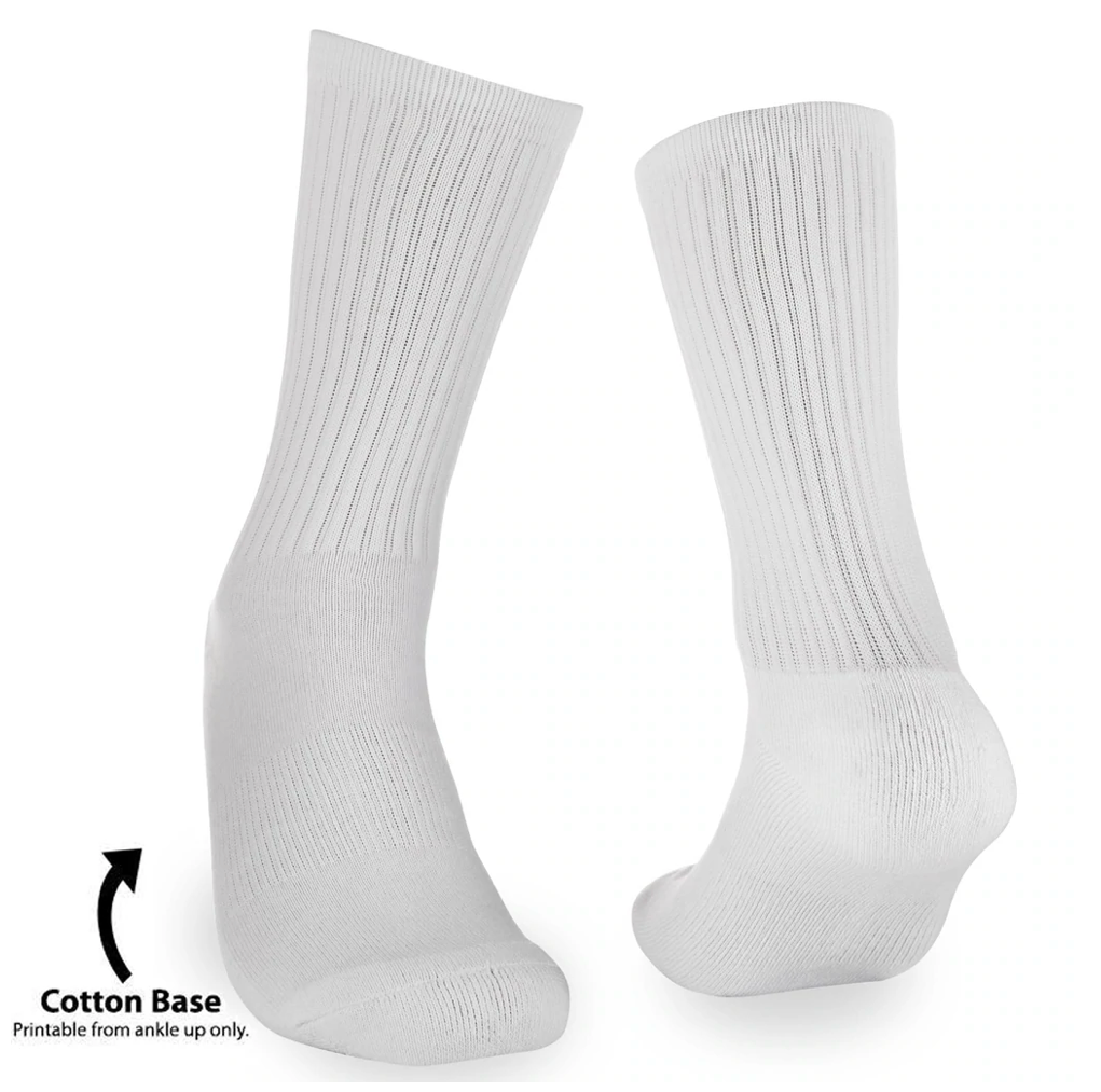 Chaussettes de style athlétique personnalisées (fond en coton)