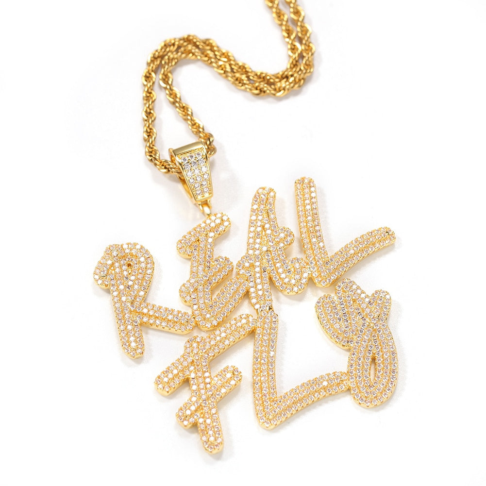Iced Out Letters Pendant