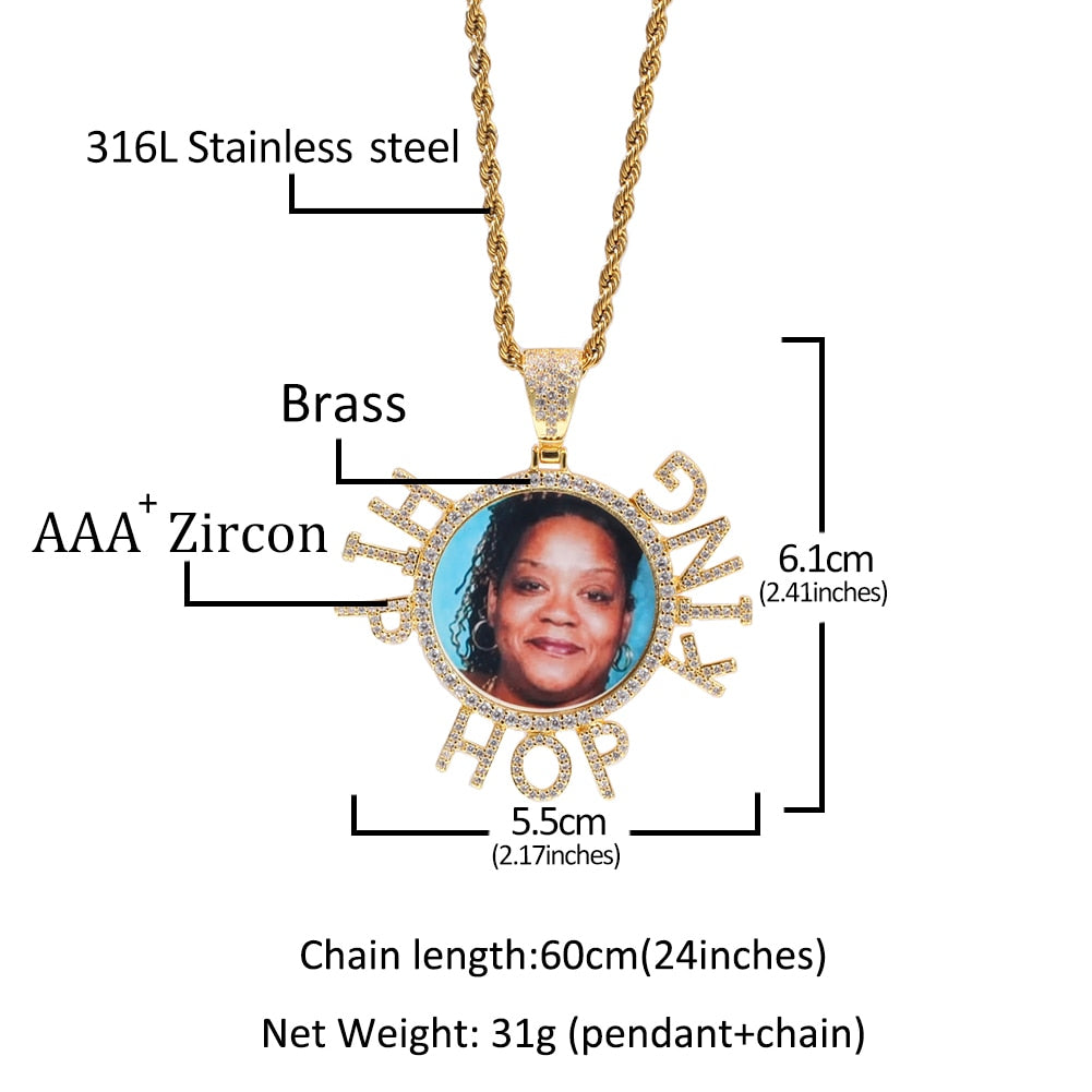 Name Photo Pendant Necklaces