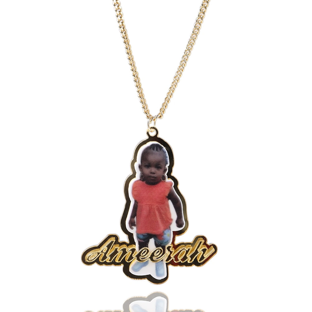 Figure and Name Pendant Necklaces