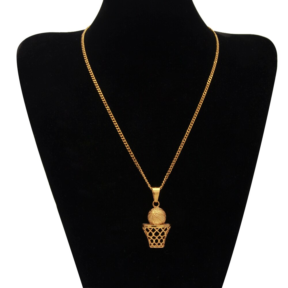 Golden Basketball Hoop Pendant
