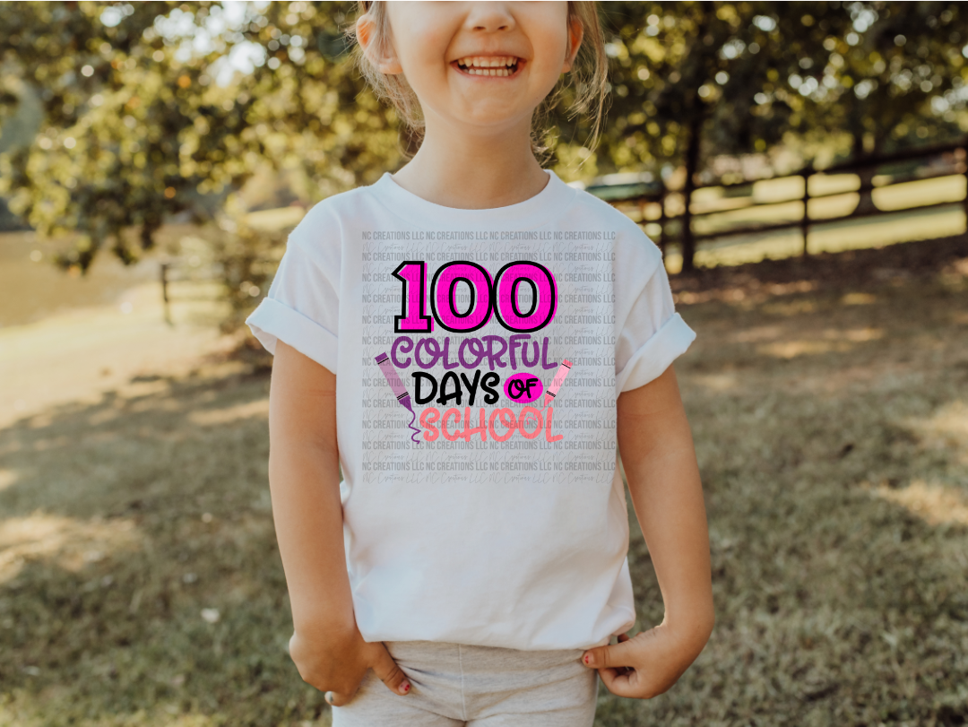 100 Colorful Days of School Tee