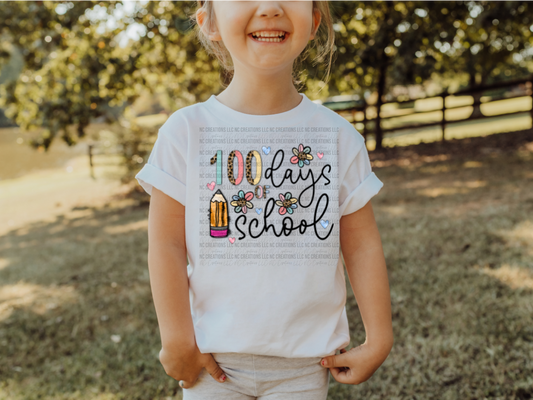 100 Days of School Half Leopard Tee