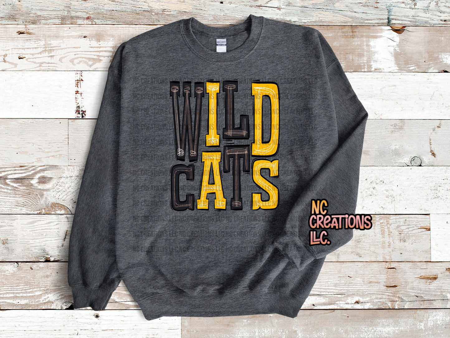 Wildcats - Sudadera negra y dorada