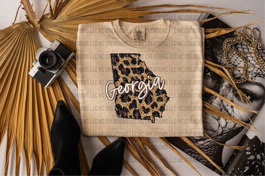 Georgia Leopard State Graphic Tee