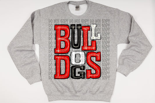 Bulldogs - Sudadera roja y negra | Venta al por mayor