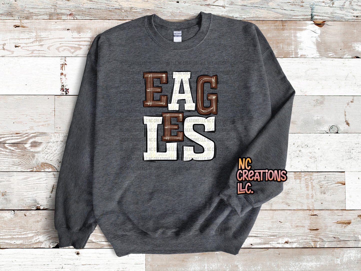 Eagles - Sudadera marrón y blanca