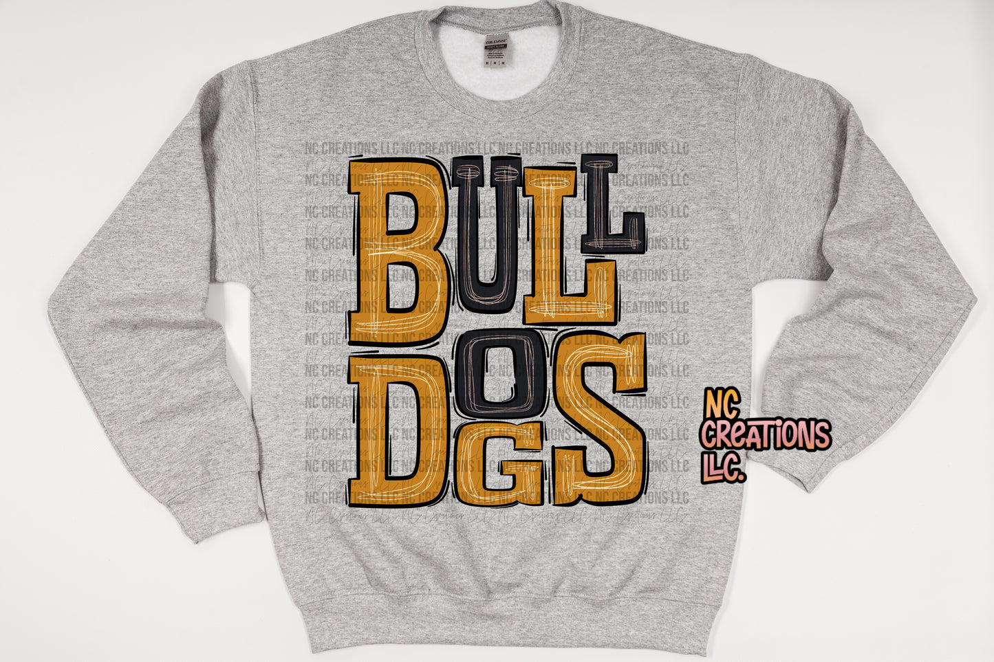 Bulldogs - Sudadera negra y dorada