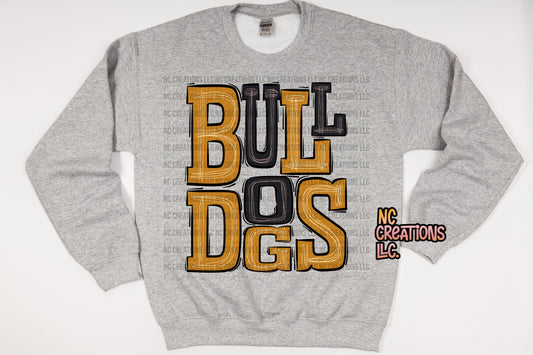 Bulldogs - Sudadera negra y dorada